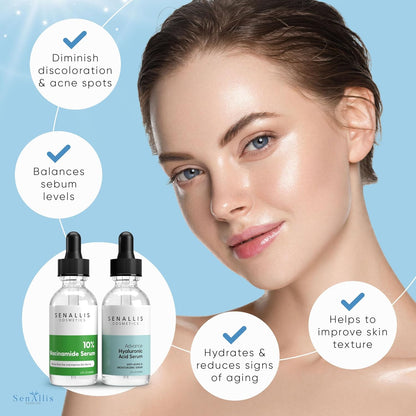 Niacinamide 10% and Hyaluronic Acid Serum Combo Pack