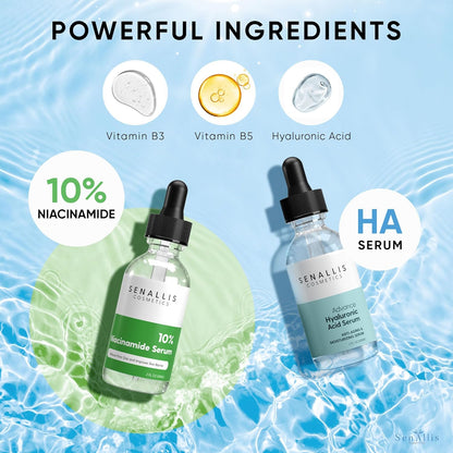 Niacinamide 10% and Hyaluronic Acid Serum Combo Pack